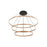 Golden Veritas 3 Tier 70" LED Ring Chandelier, Walnut/No Shade