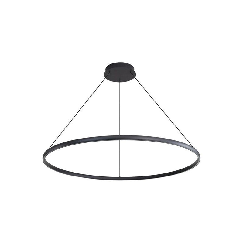 Golden Veritas 71" LED Ring Chandelier, Sand Black/No Shade