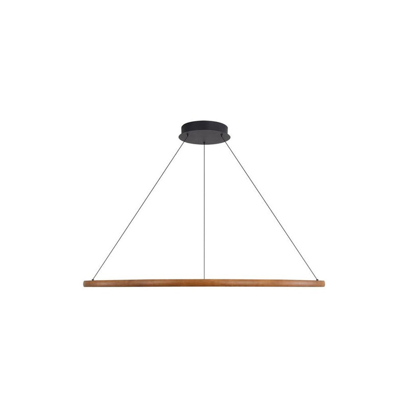 Golden Lighting Veritas 71" LED Ring Chandelier, Walnut/No Shade - 5460-71WA