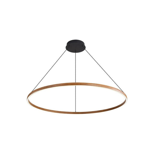 Golden Lighting Veritas 71" LED Ring Chandelier, Walnut/No Shade