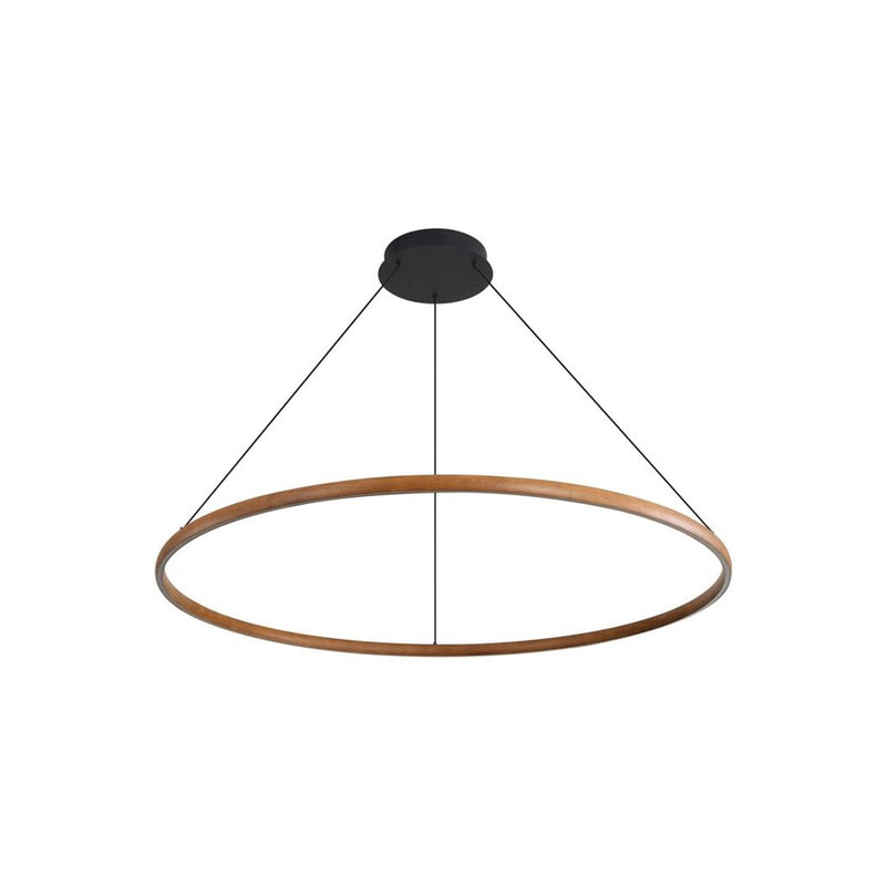 Golden Lighting Veritas 71" LED Ring Chandelier, Walnut/No Shade
