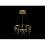 Golden Lucerna 18" LED 1 Light Ring Chandelier, Steel Gold/No Shade - 5461-18SSG