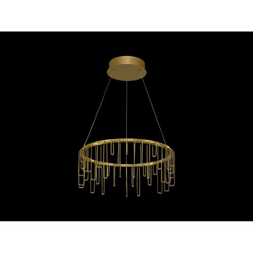 Golden Lucerna 18" LED 1 Light Ring Chandelier, Steel Gold/No Shade - 5461-18SSG