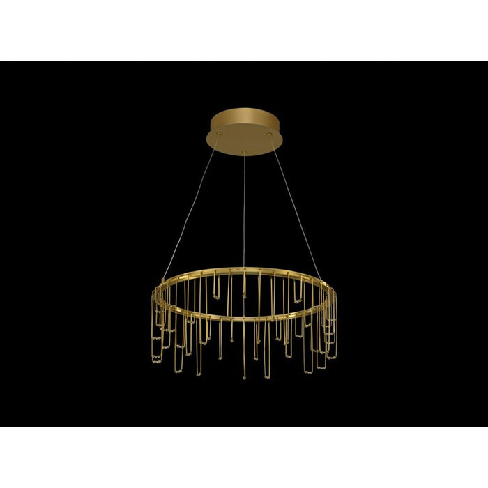 Golden Lucerna 18" LED 1 Light Ring Chandelier, Steel Gold/No Shade - 5461-18SSG