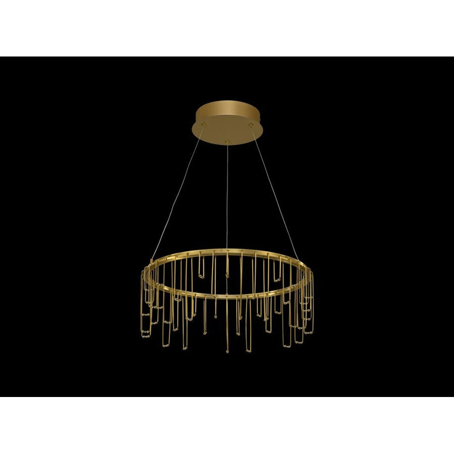 Golden Lucerna 18" LED 1 Light Ring Chandelier, Steel Gold/No Shade - 5461-18SSG