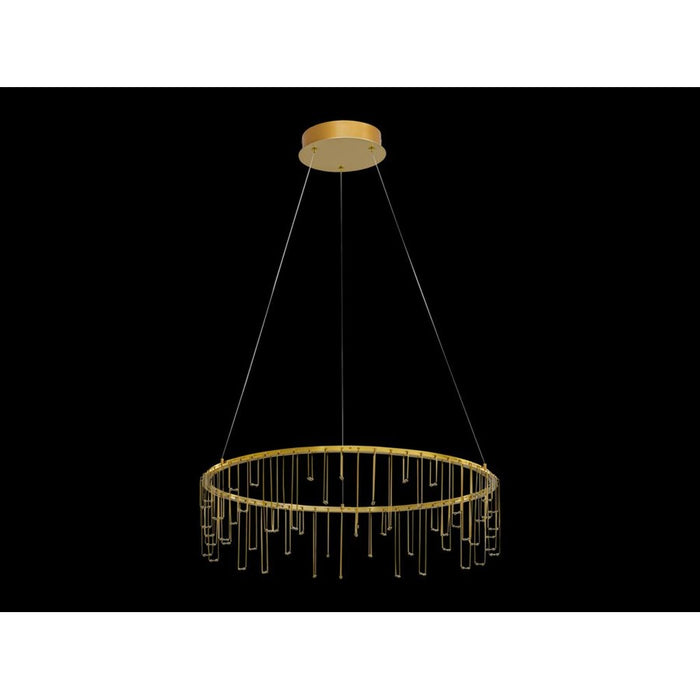 Golden Lucerna 26" LED 1 Light Ring Chandelier, Steel Gold/No Shade - 5461-26SSG