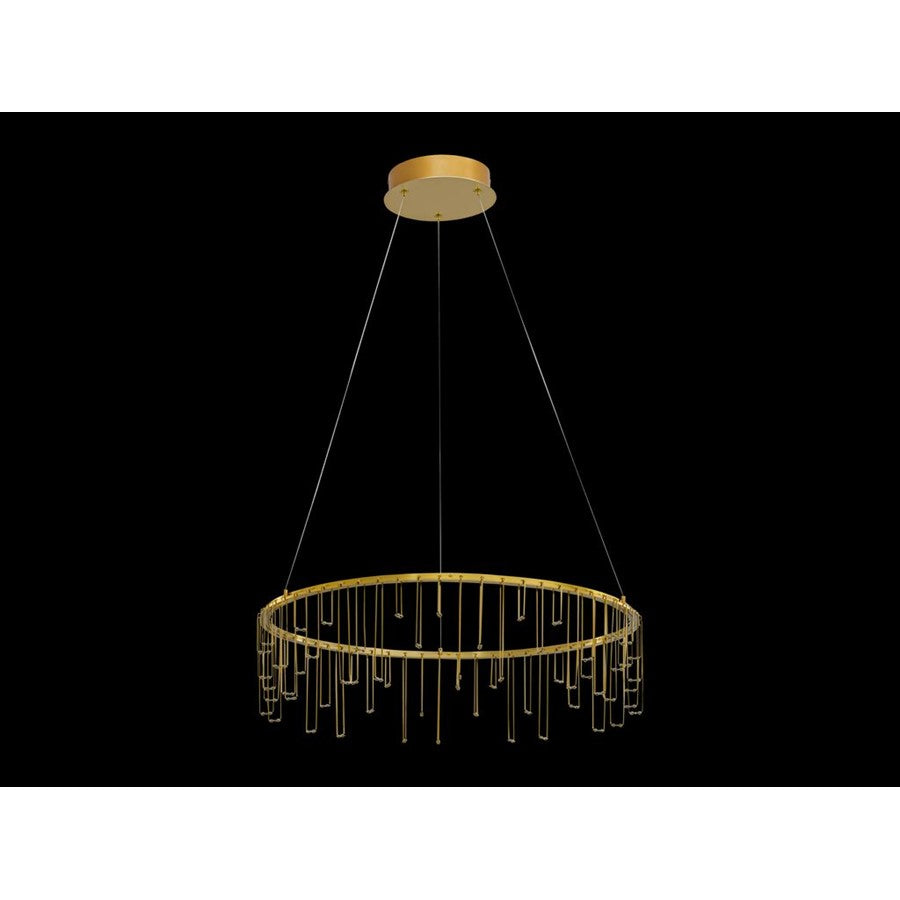Golden Lucerna 26" LED 1 Light Ring Chandelier, Steel Gold/No Shade - 5461-26SSG