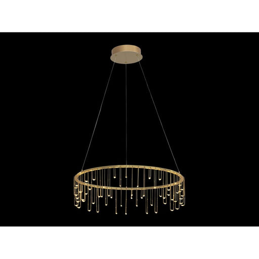 Golden Lucerna 26" LED 1 Light Ring Chandelier, Steel Gold/No Shade