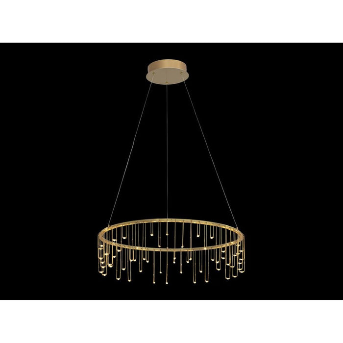 Golden Lucerna 26" LED 1 Light Ring Chandelier, Steel Gold/No Shade
