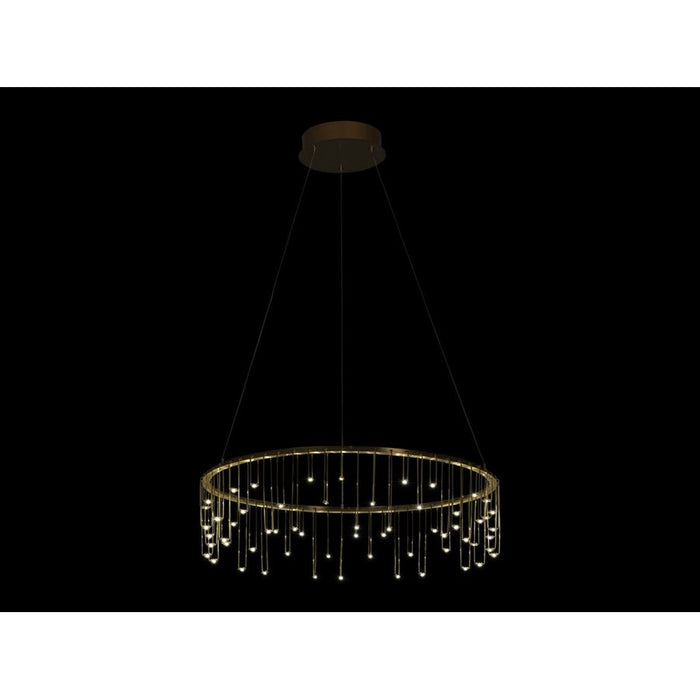 Golden Lucerna 26" LED 1 Light Ring Chandelier, Steel Gold/No Shade