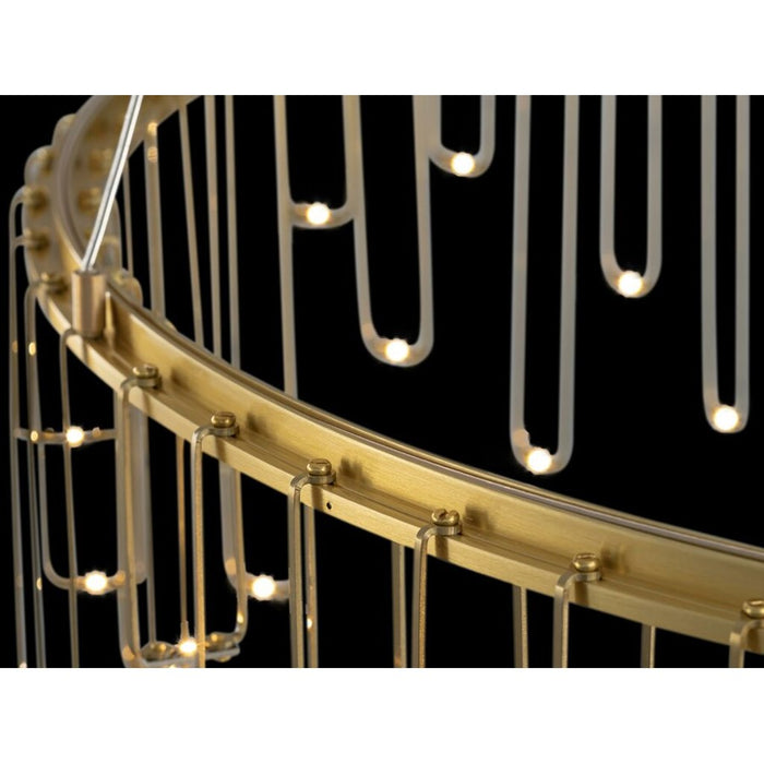 Golden Lucerna 26" LED 1 Light Ring Chandelier, Steel Gold/No Shade