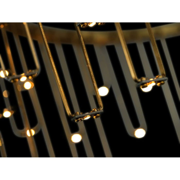 Golden Lucerna 26" LED 1 Light Ring Chandelier, Steel Gold/No Shade