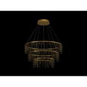 Golden Lucerna 3 Tier LED Ring Chandelier, Steel Gold/NoShade - 5461-32-26-18SSG
