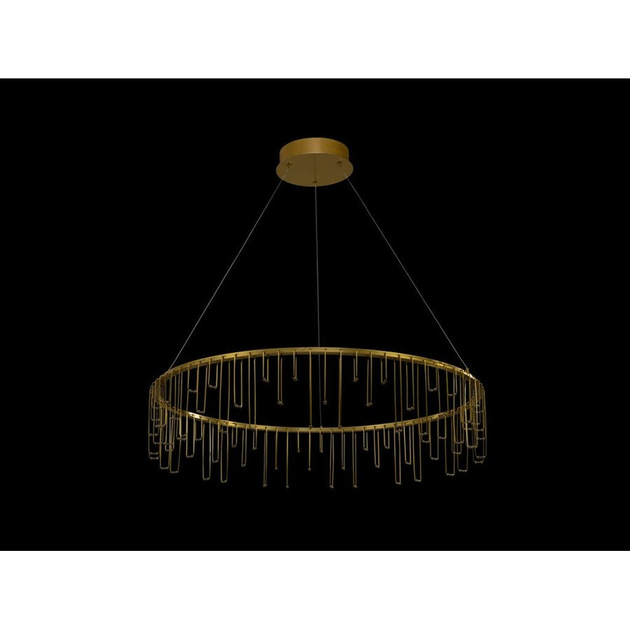 Golden Lucerna 32" LED 1 Light Ring Chandelier, Steel Gold/No Shade - 5461-32SSG