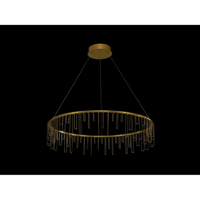 Golden Lucerna 39" LED 1 Light Ring Chandelier, Steel Gold/No Shade - 5461-39SSG
