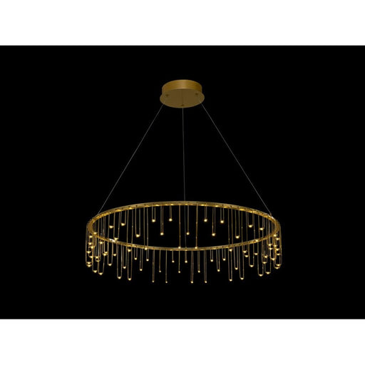 Golden Lucerna 39" LED 1 Light Ring Chandelier, Steel Gold/No Shade