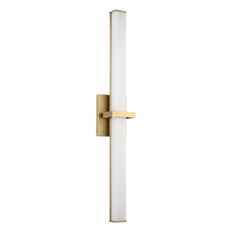 Golden Lighting Elon 30in 1-Light LED Vanity Light | Modern Brushed Champagne Brass and Opal Glass | Bathroom Vanity | Model 5623-B30 BCB-OP