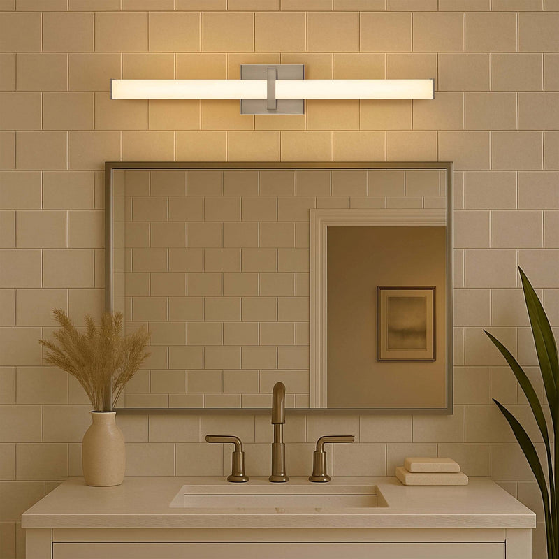 Golden Lighting Elon 30in LED Vanity Light | Modern Chrome and Opal Glass | Bathroom | 30 x 3.75 x 4.75 in | Model 5623-B30 CH-OP