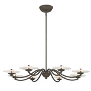 Golden Lighting Coral Bloom 31in 8-Light LED Chandelier | Rustic Black Slate and Clear Glass | Dining Room & Foyer | Model 5865-8 BT-CLR