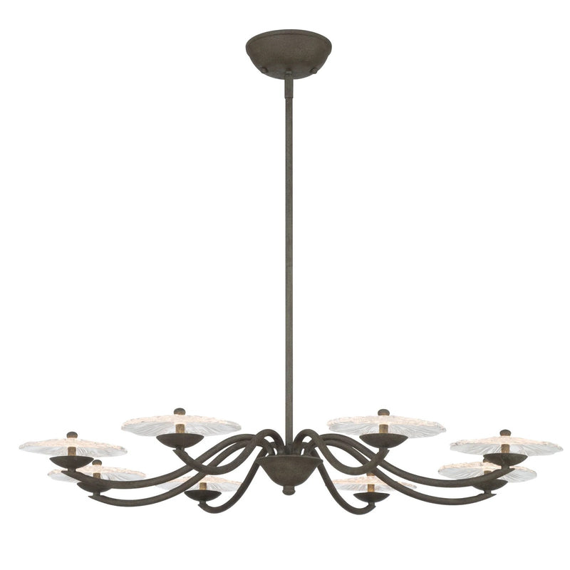 Golden Lighting Coral Bloom 31in 8-Light LED Chandelier | Rustic Black Slate and Clear Glass | Dining Room & Foyer | Model 5865-8 BT-CLR