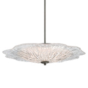 Golden Lighting Coral Bloom 31in 1-Light LED Pendant | Rustic Black Slate and Clear Glass | Kitchen Island & Dining Room | Model 5865-L BT-CLR