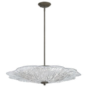 Golden Lighting Coral Bloom 31in 1-Light LED Pendant | Rustic Black Slate and Clear Glass | Kitchen Island & Dining Room | Model 5865-L BT-CLR