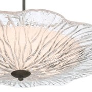 Golden Lighting Coral Bloom 31in 1-Light LED Pendant | Rustic Black Slate and Clear Glass | Kitchen Island & Dining Room | Model 5865-L BT-CLR