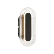 Golden Lighting Plexus 13in 1-Light Outdoor Wall Sconce | Modern Matte Black and Clear Acrylic | Front Door & Patio | Model 5910-OWL13 BLK