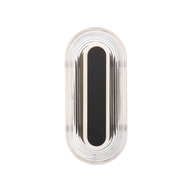 Golden Lighting Plexus 13in 1-Light Outdoor Wall Sconce | Modern Matte Black and Clear Acrylic | Front Door & Patio | Model 5910-OWL13 BLK