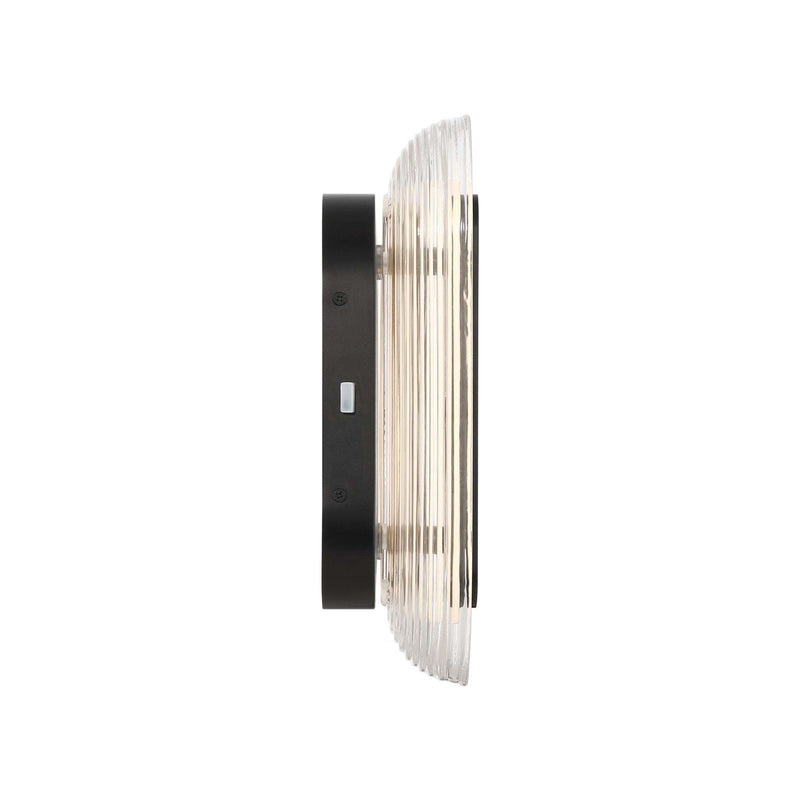 Golden Lighting Plexus 13in 1-Light Outdoor Wall Sconce | Modern Matte Black and Clear Acrylic | Front Door & Patio | Model 5910-OWL13 BLK