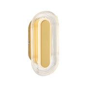 Golden Lighting Plexus 13in Integrated LED Outdoor Wall Sconce | Modern Satin Brushed Gold and Clear Acrylic | Front Door | Model 5910-OWL13 SBG