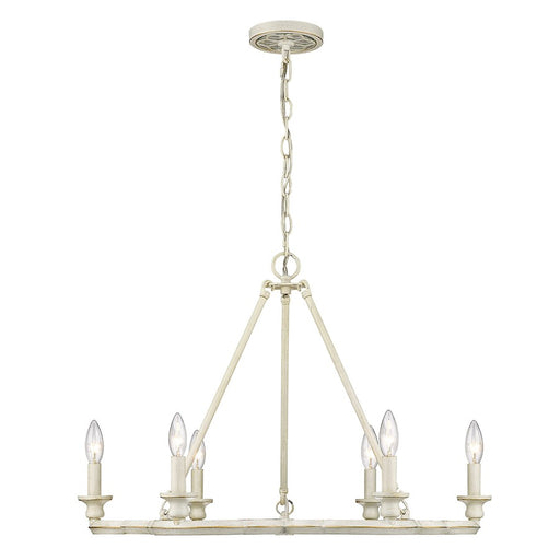 Golden Lighting Saxon 6 Light Chandelier, French White
