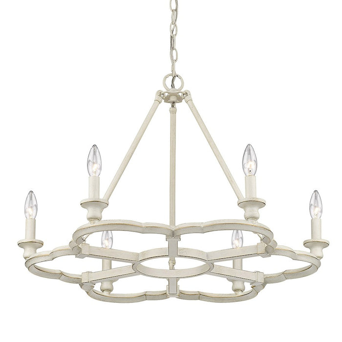 Golden Lighting Saxon 6 Light Chandelier, French White