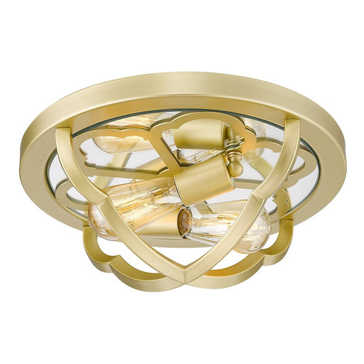 Golden Lighting Saxon Flush Mount, Olympic Gold