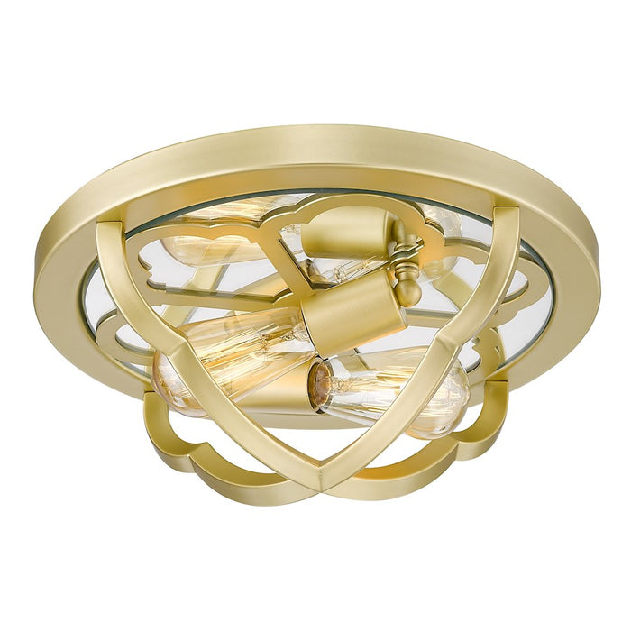 Golden Lighting Saxon Flush Mount, Olympic Gold