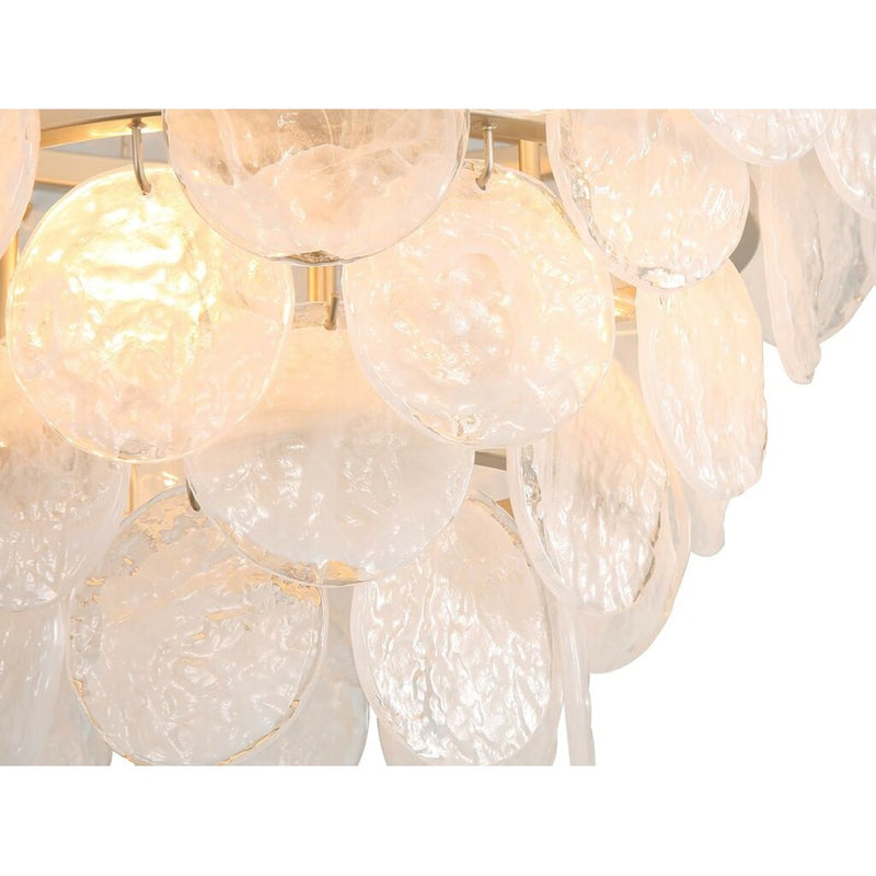 Golden Cascada 20" LED Pendant, Aegean Silver/Cloud Glass