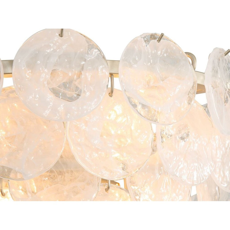 Golden Cascada 20" LED Pendant, Aegean Silver/Cloud Glass