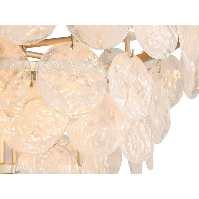 Golden Cascada 27" LED Pendant, Aegean Silver/Cloud Glass