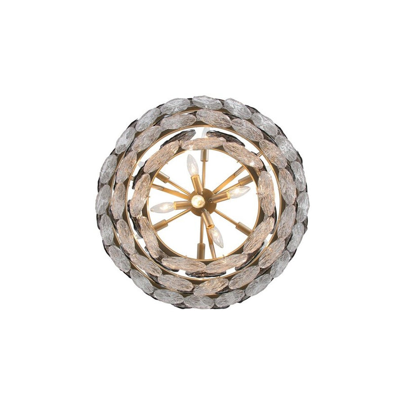 Golden Cascada 27" LED Pendant, Aegean Silver/Smoke Glass