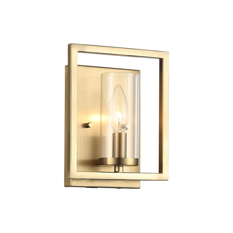 Golden Marco 1-Lt Wall Sconce, Brushed Champagne Bronze/Clear Glass