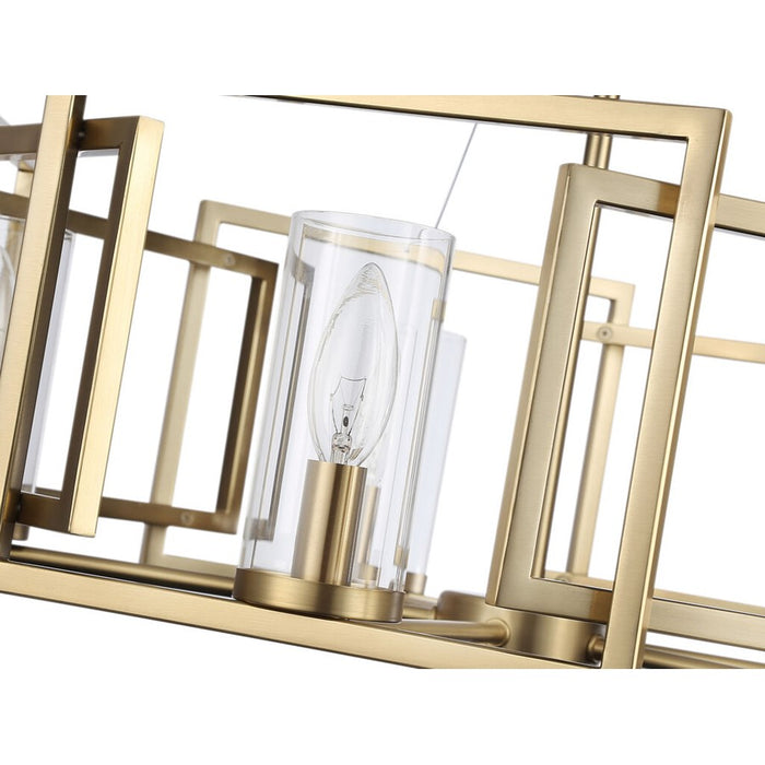 Golden Marco 5-Lt Chandelier, Brushed Champagne Bronze/Clear Glass