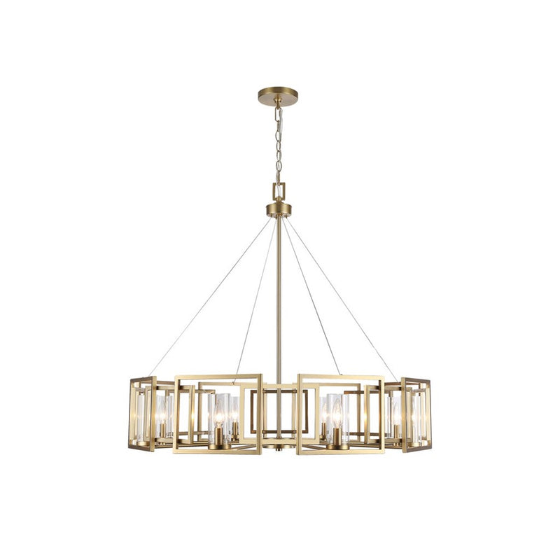 Golden Marco 8-Lt Chandelier, Brushed Champagne Bronze/Clear Glass - 6068-8BCB