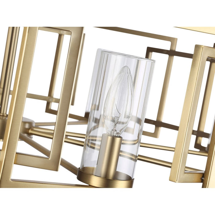 Golden Marco 8-Lt Chandelier, Brushed Champagne Bronze/Clear Glass