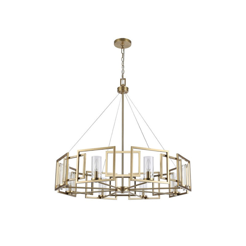Golden Marco 8-Lt Chandelier, Brushed Champagne Bronze/Clear Glass