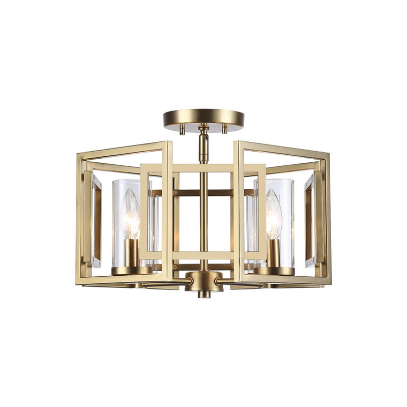 Golden Marco 4-Lt Flush Mount, Brushed Champagne Bronze/Clear Glass - 6068-FMBCB