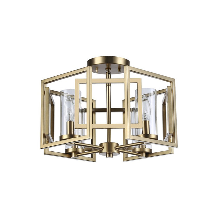Golden Marco 4-Lt Flush Mount, Brushed Champagne Bronze/Clear Glass