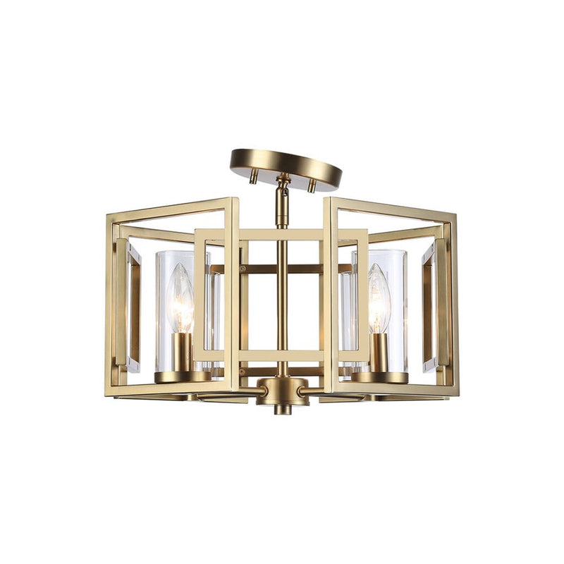 Golden Marco 4-Lt Flush Mount, Brushed Champagne Bronze/Clear Glass