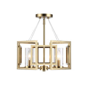 Golden Marco 4-Lt Semi-Flush, Brushed Champagne Bronze/Clear Glass - 6068-SFBCB