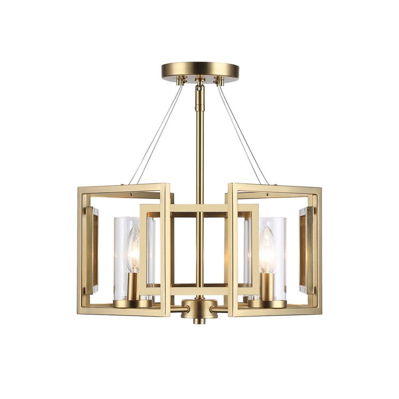 Golden Marco 4-Lt Semi-Flush, Brushed Champagne Bronze/Clear Glass - 6068-SFBCB
