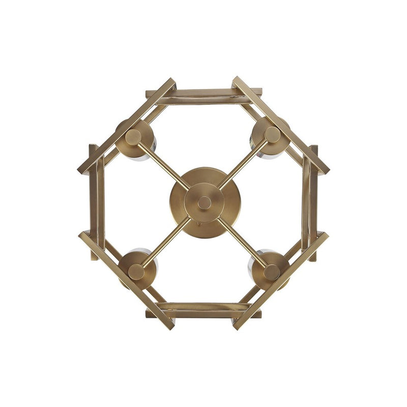 Golden Marco 4-Lt Semi-Flush, Brushed Champagne Bronze/Clear Glass